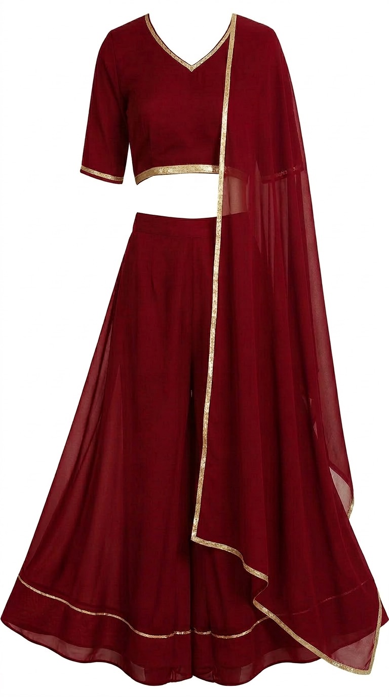 Maroon Sharara Suit