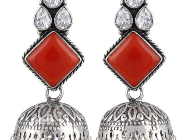 Red stone earring