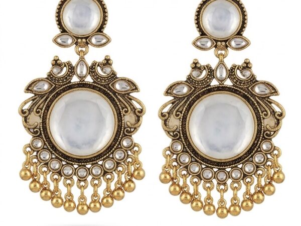 White pearl earring