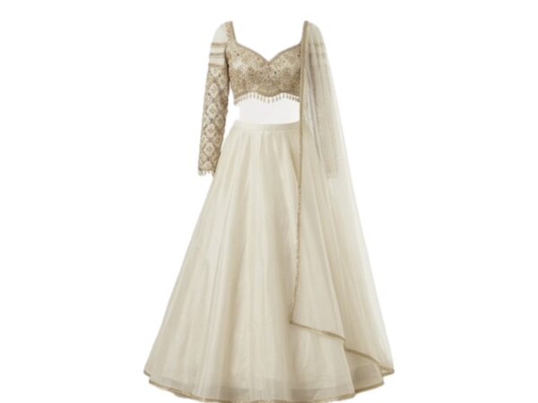 Gold cream Lehenga