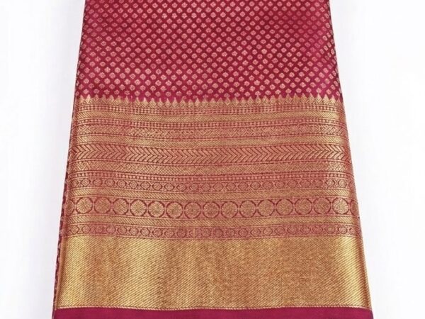 Pink golden manavarai saree
