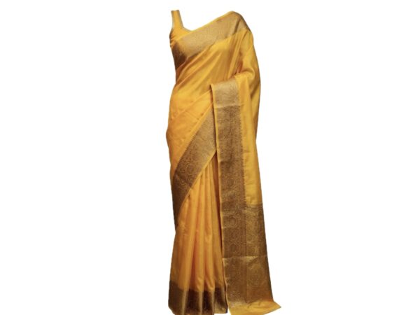 Golden yellow manavarai Saree