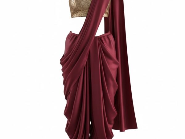 Maroon Dhoti Set