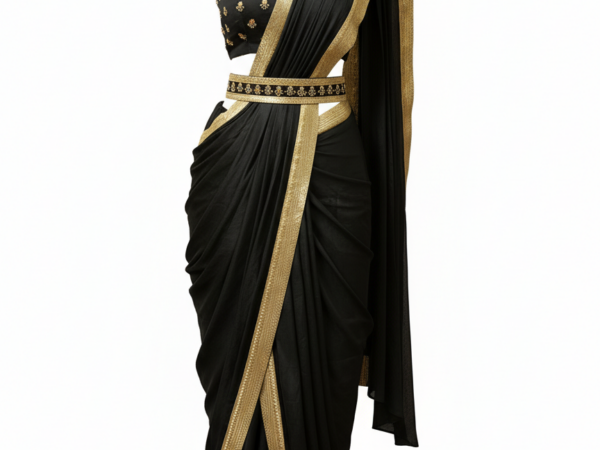 Black Gold Dhoti Set