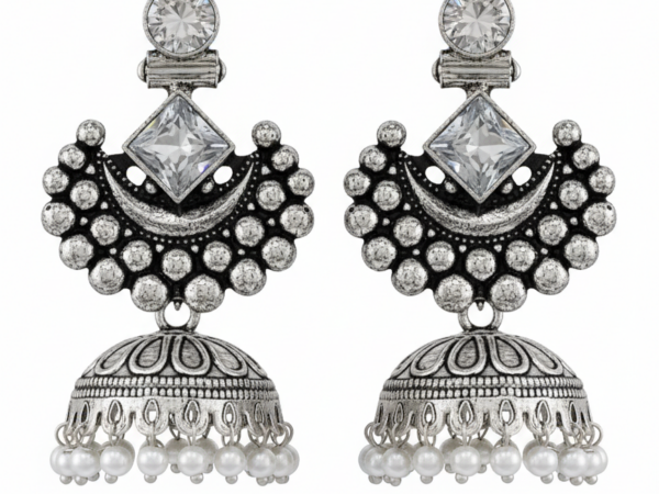 White stone jhumka