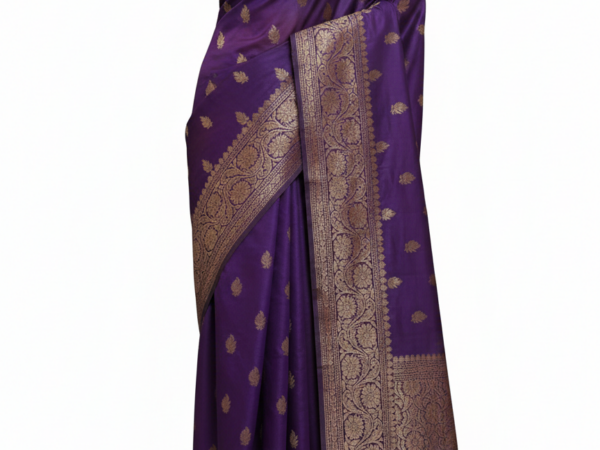 Deep purple manavarai saree