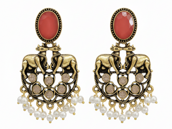 Red stone earring
